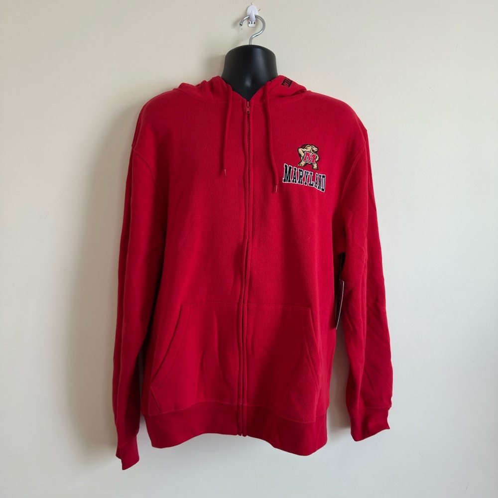 Colosseum Maryland Terrapins Red Full Zip Hoodie Jacket Sz xxl
